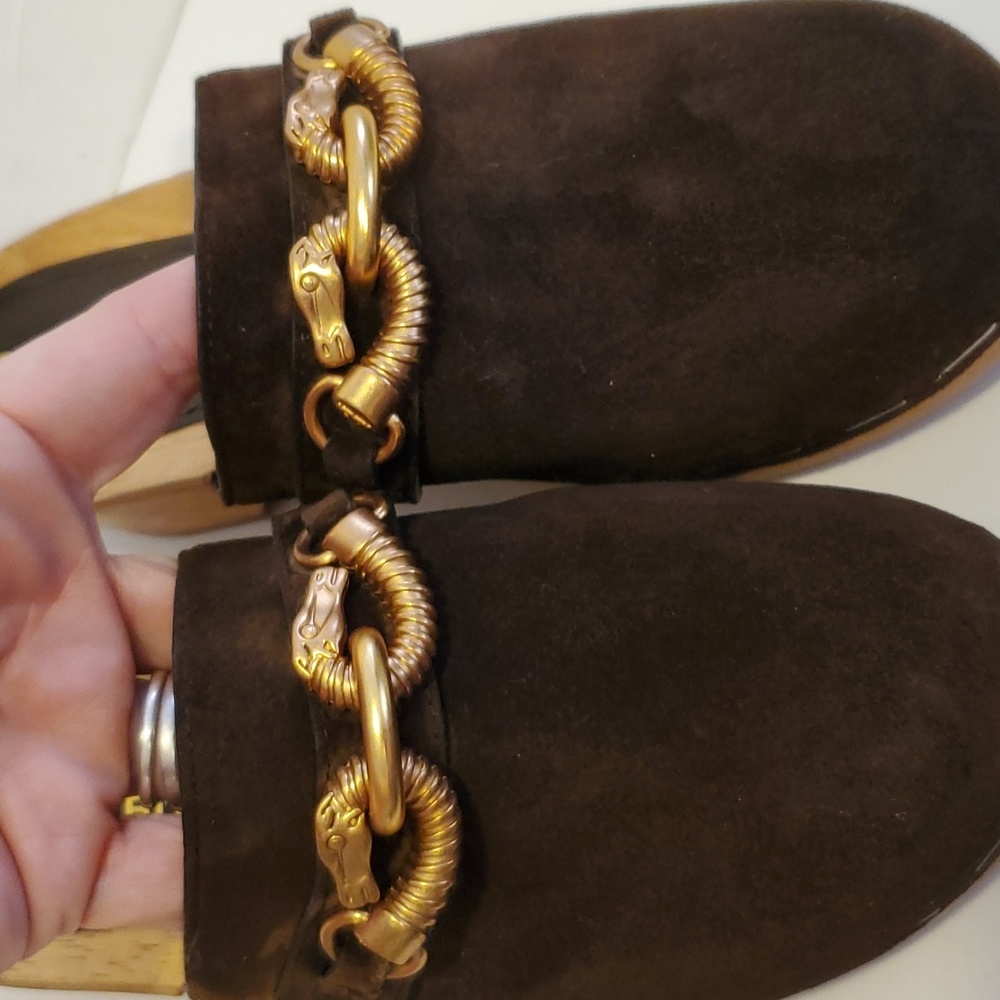Tory Burch Women Jessa Platform Heel Horsebit Logo Clogs Size 5.5M NWOT'S - Picture 7 of 13